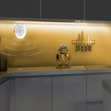 Беспроводной светодиодный кухонный светильник с датчиком PIR, ночник, светодиодная лента для шкафа, шкафа, прикроватного шкафа, 12 В, США, ЕС, светодиодный светильник