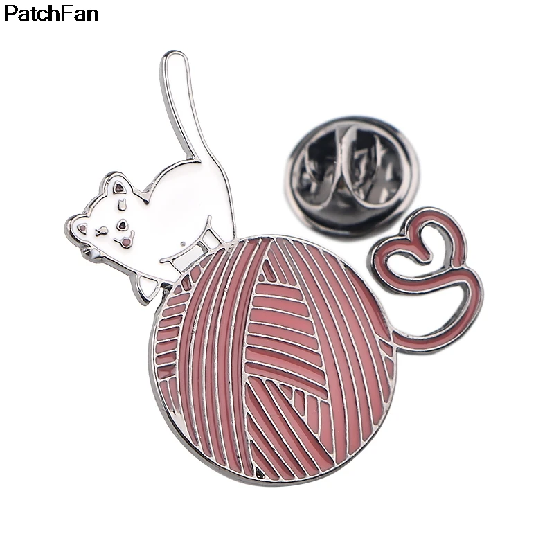 Patchfan милый кот цинк галстук мультфильм забавные булавки броши для рюкзака, одежды для мужчин женщин шляпа Декоративные значки медали A2549