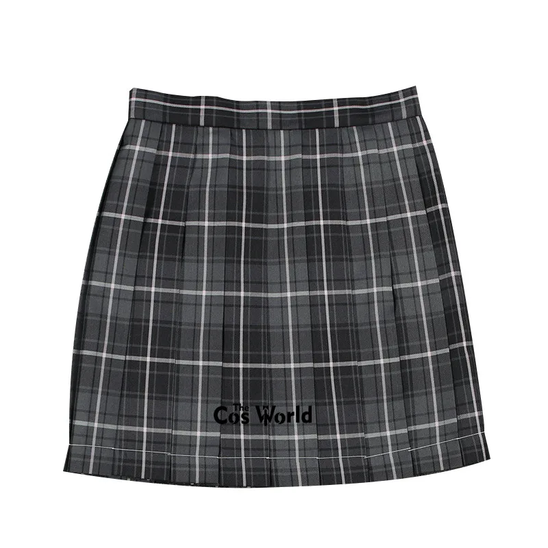 [Smoky Gray] Girl's Women's Japanese Summer High Waist Pleated Plaid Skirts For JK School Uniform Students Cloths