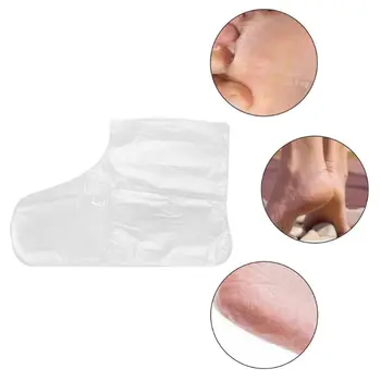 

100Pcs Disposable Plastic Foot Cover Transparent Paraffin Bath Liner Bag Booties 11UF