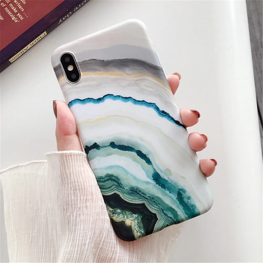 Чехлы для телефонов Lovebay с мраморным узором для iphone 11 Pro X XS XR Max, мягкая IMD матовая мраморная задняя крышка d для iphone 8 7 6 6S Plus