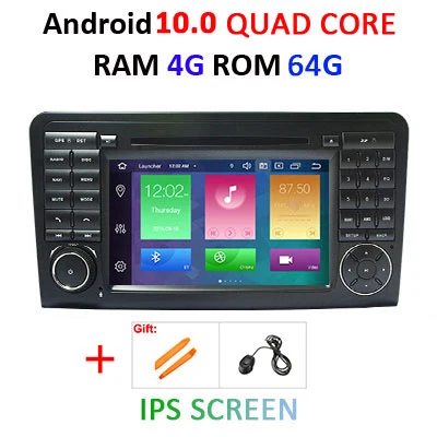 4G 64G 2 din Android 10 автомобильный мультимедийный DVD gps навигатор для Mercedes Benz ML GL CLASS W164 ML350 ML500 GL320 авто радио DSP - Цвет: 4G 64G IPS