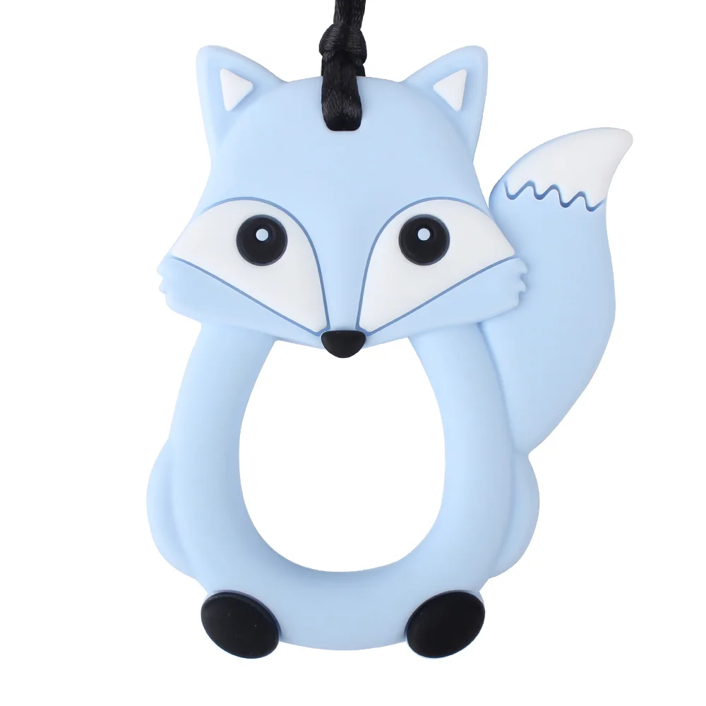 Fox2 Keep& Grow 1 шт. силиконовый Прорезыватель для зубов животные коала Сова Детские Прорезыватели силиконовые бусины BPA бесплатно DIY Прорезыватель для зубов ожерелье аксессуары - Цвет: Fox2