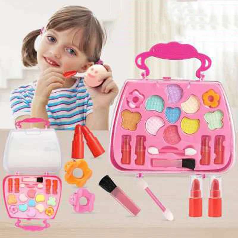 Baby Girls Make Up Set Toys Pretend Play Cosmetic Bag Beauty Hair Salon Toy Makeup Tools Kit Children Pretend Play Toys 5