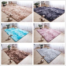 Градиентные пестрые ковры для гостиной, плюшевые мягкие коврики, Нескользящие, водопоглощающие Коврики для спальни A001H