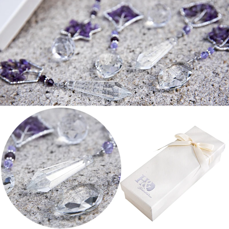 H&D Rainbow Maker Crystal Tree of Life Suncatcher Healing Hanging Chakra Glass Pendant Decor for Home Window Car Garden, 6PCS