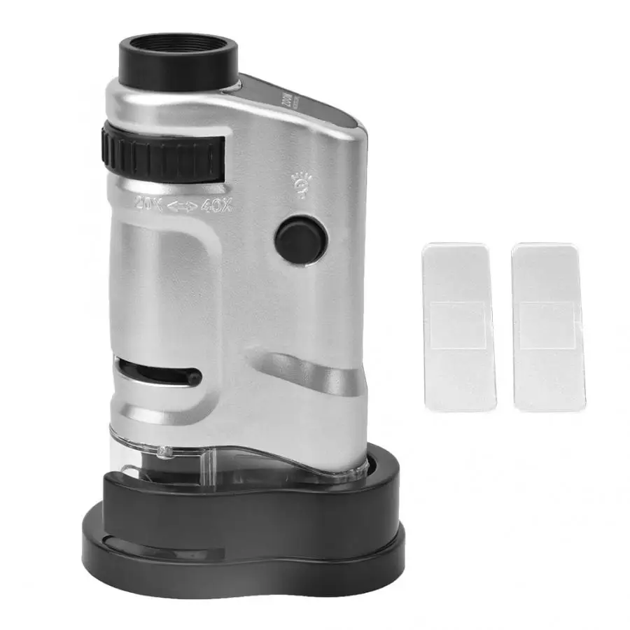 Многофункциональный 20-40X МИКРОСКОП СВЕТОДИОДНЫЙ Лупа увеличительное стекло для наблюдения с высоким коэффициентом пропускания