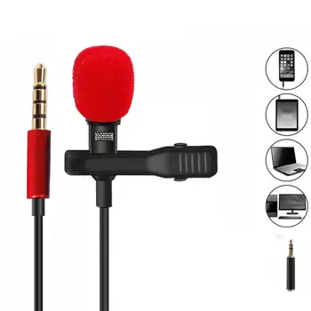 

Collar Clip Mini Mic 3.5mm Jack Protable Microphone Wired Capacitor Mic for Conference Interview TV Hoster / PC Laptop Tablet