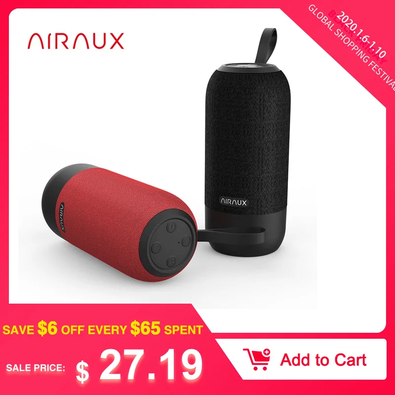 AIRAUX AA WM1bluetooth Speaker Wireless Column Loudspeakers For Phone Stereo Bass surround Waterproof Outdoor Speaker Portable