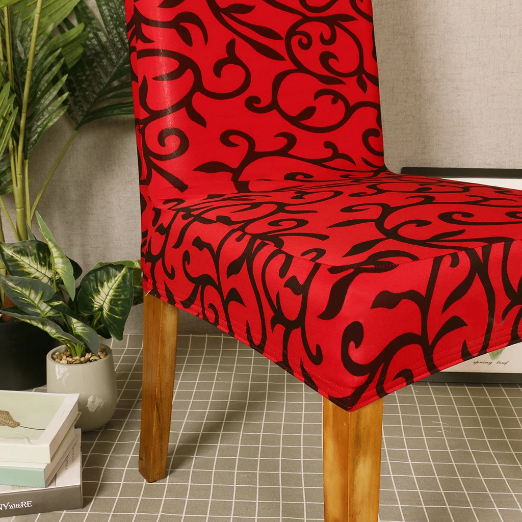 Vines Print Stretch Spandex Chair Cover Elastic Universal Seat Cover Home Decor Wedding Banquet Dining Room Drop Shipping D30