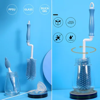 

Hot Silicone 360 Degree Pacifier Cleaning Brush Set Portable for Home Travel Bottle CNT 66