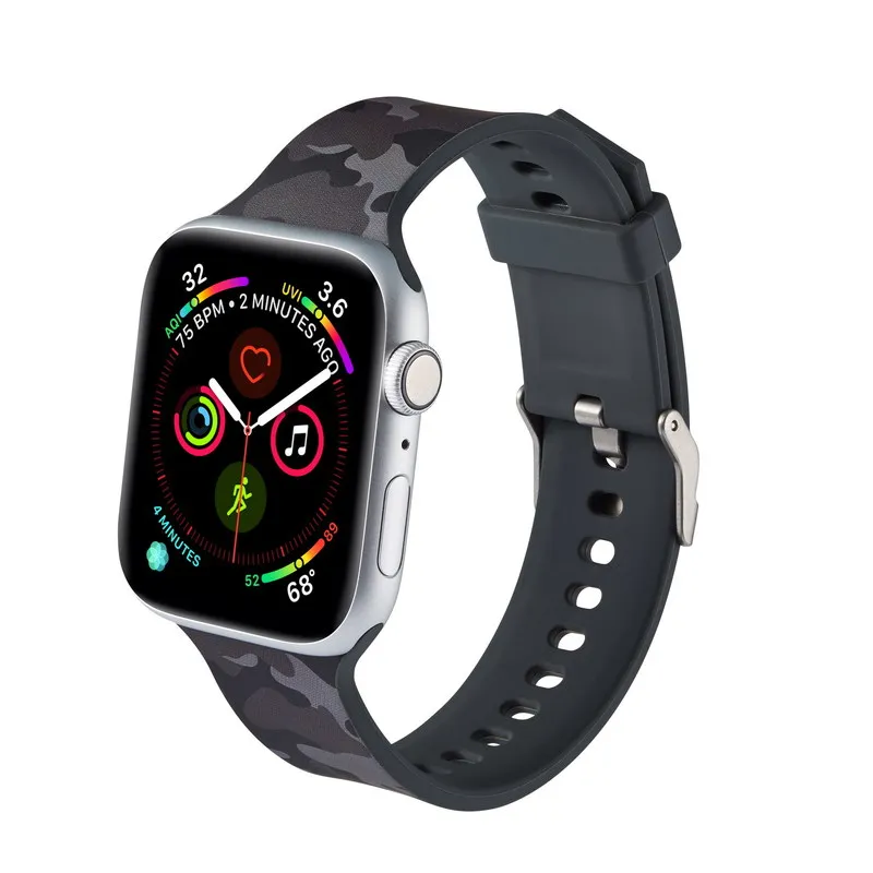 Силиконовый ремешок для Apple Watch 5 4 3 2 1 забавный браслет с мультяшным принтом