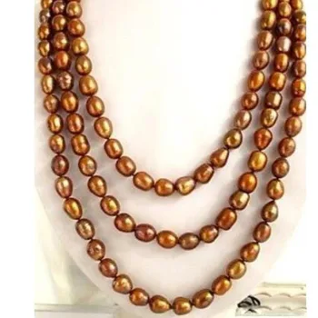 

wonderful fine jewelry Coffee Brown Freshwater Pearl Necklace 50"