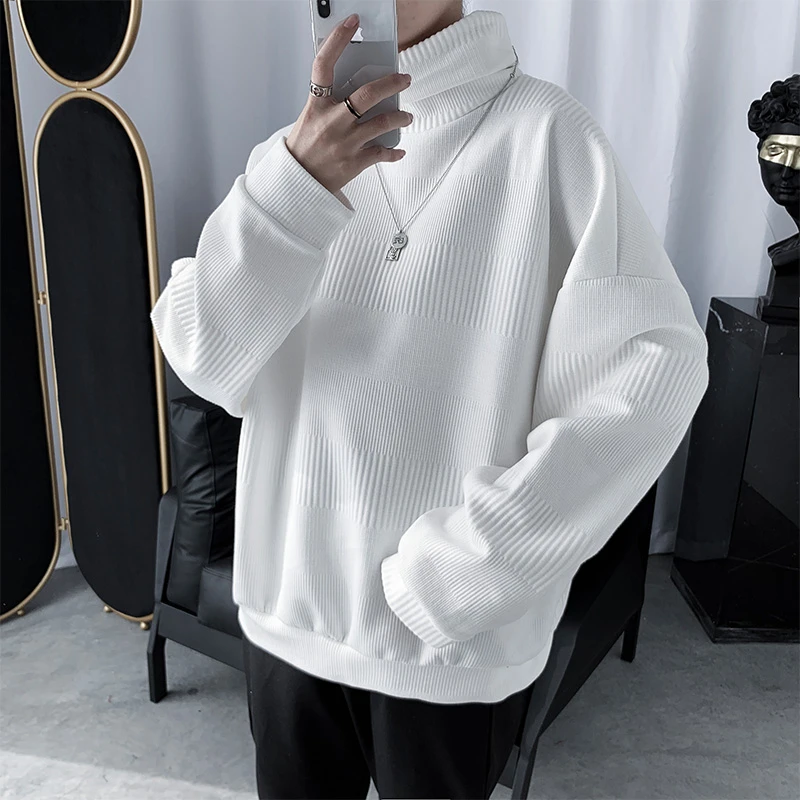 

Korean Turtleneck Sweater Men's Warm Fashion Casual Retro Knitted Pullover Men Autumn Winter Knitting Sweaters Mens Clothes