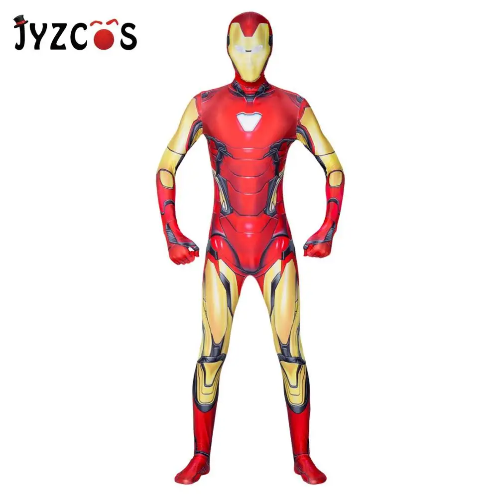 Red JYZCOS костюм для косплея Железного человека Мстители 4 супергерой Тони Старк зентай облегающий костюм на Хэллоуин костюм комбинезон для взрослых детей - Цвет: Red