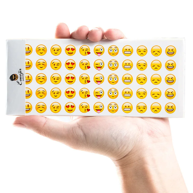 

12pcs/set Cute Lovely 480 Die Cut Emoji Smile Sticker For Notebook Decoration Expression Message High Vinyl Funny Creative