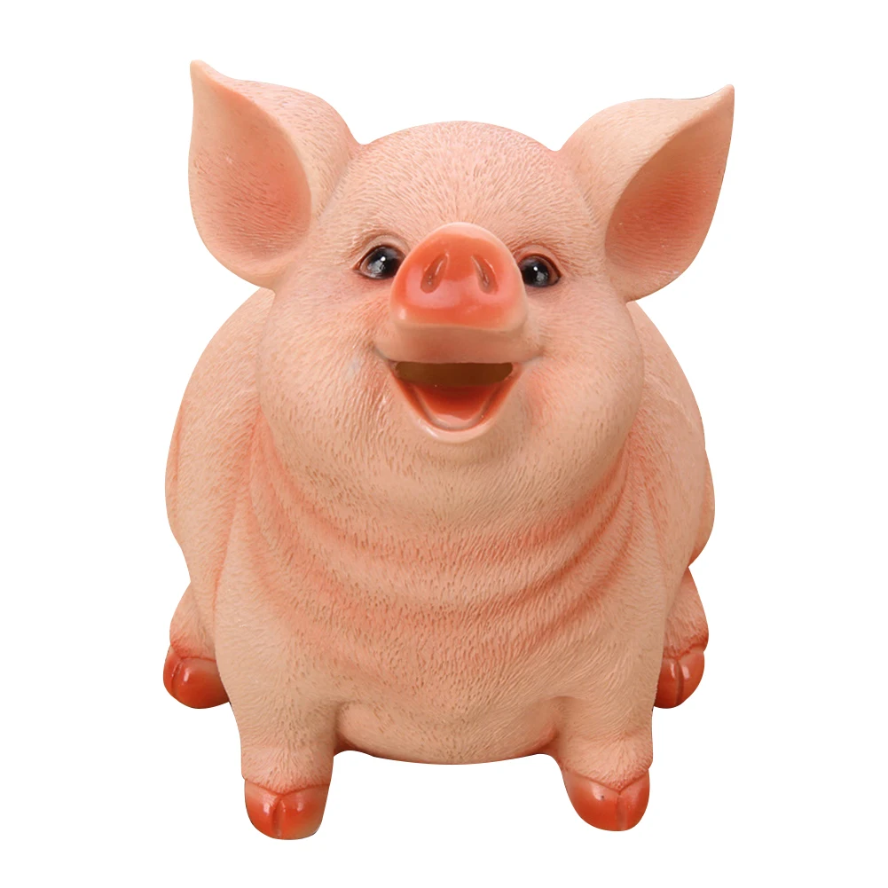 

Storage Toy Piggy Bank Desktop Kids Free Standing Cute Money Box Gifts Coin Holder Saving Pot Pig Shape Resin Home Decor