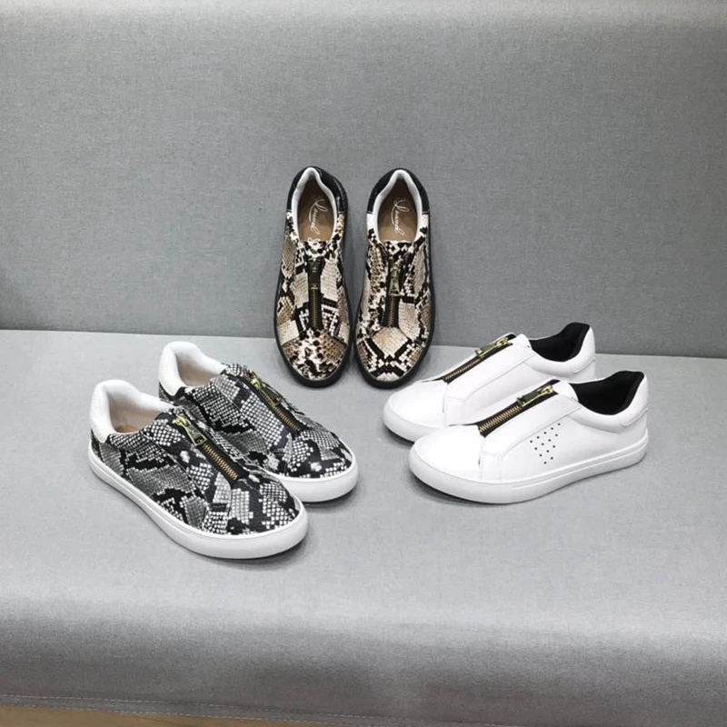 

Large size women's shoes 2019 new flat shoes women's zipper Lok Fu shoes fashion comfortable women's shoes