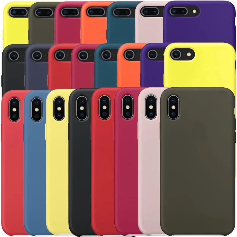 

Original Official Silicone Cases For Apple iPhone X Xs MAX XR 11 Pro case for Apple iPhone 7 8 Plus 6 6s 5 5s SE case Logo