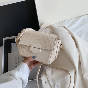 

bags for women 2020 Solid Crocodile Mini women's chain Small bag Fashion Shoulder Messenger Bag purses and handbags sac a main