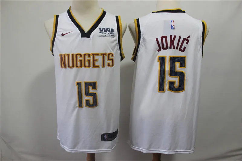 2 Новинка мужской бейсбольный мяч Денвер Аллен Айверсон#15 Nikola Jokic#27 Jamal Murray майки - Цвет: 2