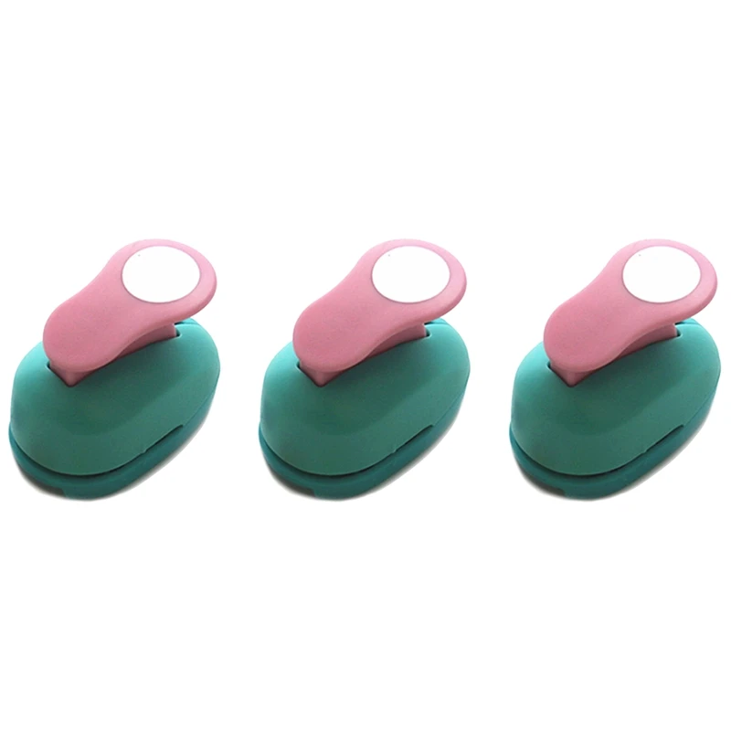 EASY-3Pcs(5Cm, 3.8Cm, 2.5Cm) Round Craft Punch Set Children'S Manual Diy Puncher Scrapbook Round Puncher