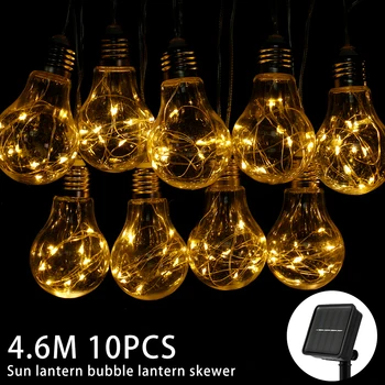 

10pcs LED Solar Lamp String Lights Garden Christmas Decoration Outdoor Wedding String Fairy Light Christmas Festoon Bulb