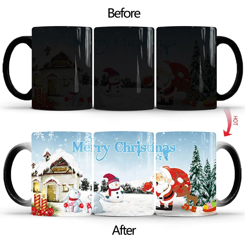 Новинка 1 шт. 350 мл Merry Christmas Magic Кофе кружка Температура Цвет изменение