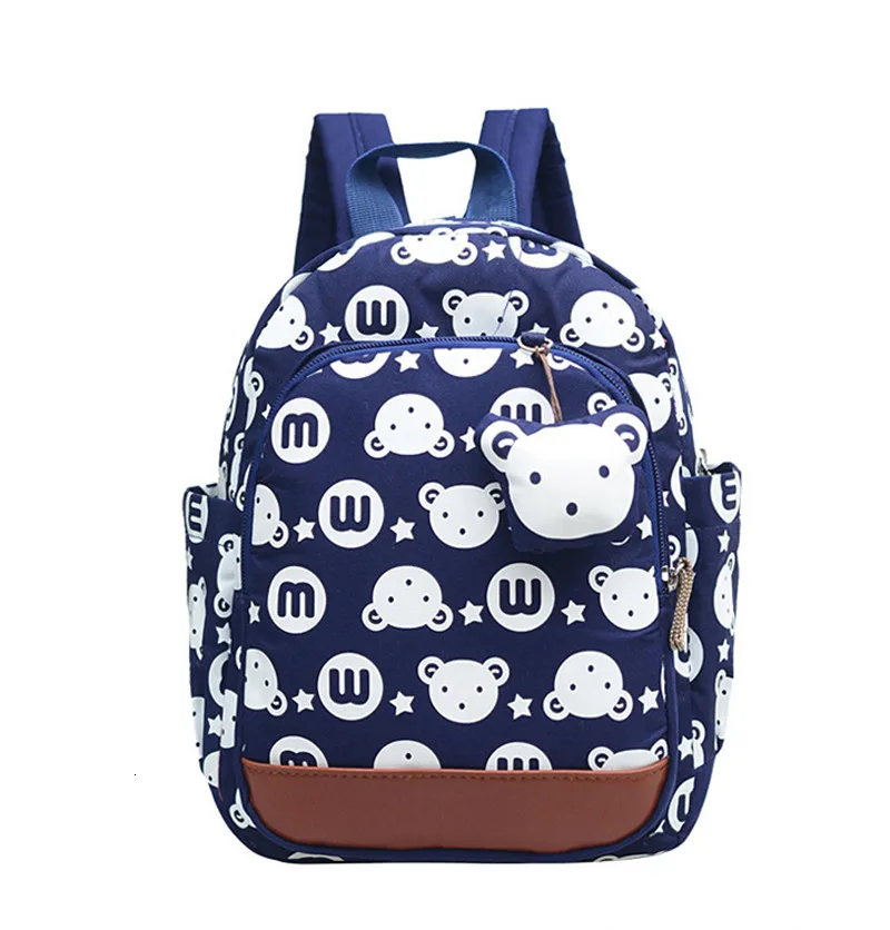 deep blue Mochilas Escolares Infantis, Детские рюкзаки с защитой от потери, забавный рюкзак с героями комиксов, детские школьные сумки, сумка для девочек 1-5 лет - Цвет: deep blue