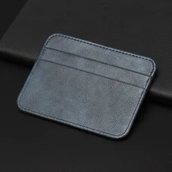 Sleek RFID Blocking PU Leather Wallet - Compact Cardholder & Travel Companion (Blue)