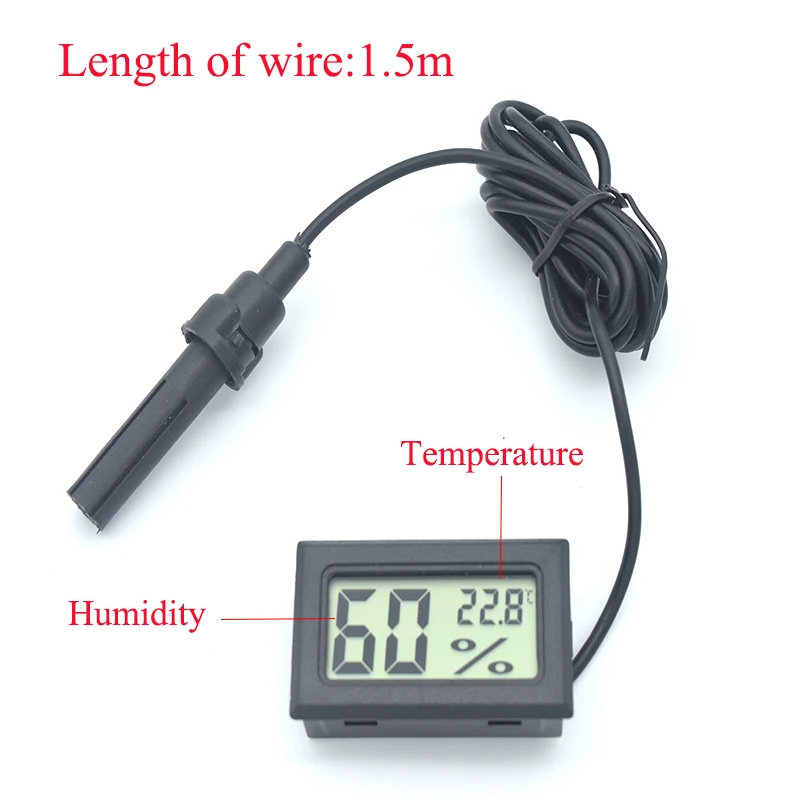 Professional Mini LCD Digital Thermometer Hygrometer Humidity Temperature Moisture Sensor Meter Temperature Gauge Indoor Probe