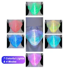 7 цветов Светящиеся светодиодный мигающий уход за кожей лица маска USB Перезаряжаемые респираторные маски унисекс для вечерние Музыка Бар Косплэй