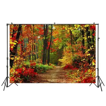 

Photography Backdrops Autumn Scenery Backdrop Yellow Maple Leaves Fall Tree Background Photo Studio Props SM-868