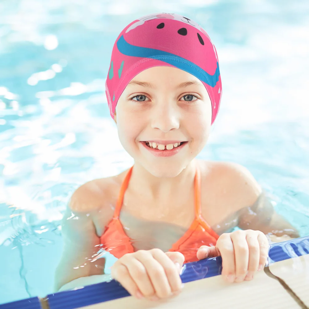 2Pcs Kids Practical Swimming Caps 