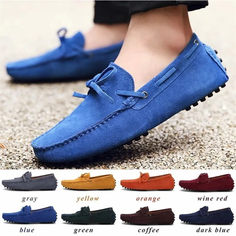 

Genuine Leather Brand New Fashion Men Driving Shoes Loafers Cowhide Boat Shoes Breathable Male Casual Flats Loafers Size 38-49