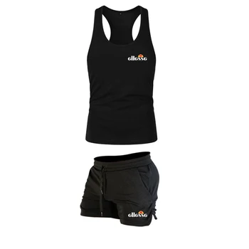 

New Fashion Sportsuit and vest Set Mens vest + Short Pants Men Summer Tracksuit Men Casual Brand Tee Shirts 2020 Fitness style
