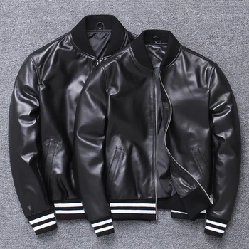 

2020 autumn new leather jackets men's short motorcycle leather jacket Korean men's slim casual leather jacket