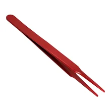 Прецизионный промышленный антимагнитный 302 пинцет с плоской головкой из нержавеющей стали, полностью покрытый красным прецизионным устройством, техническое обслуживание драгоценных камней