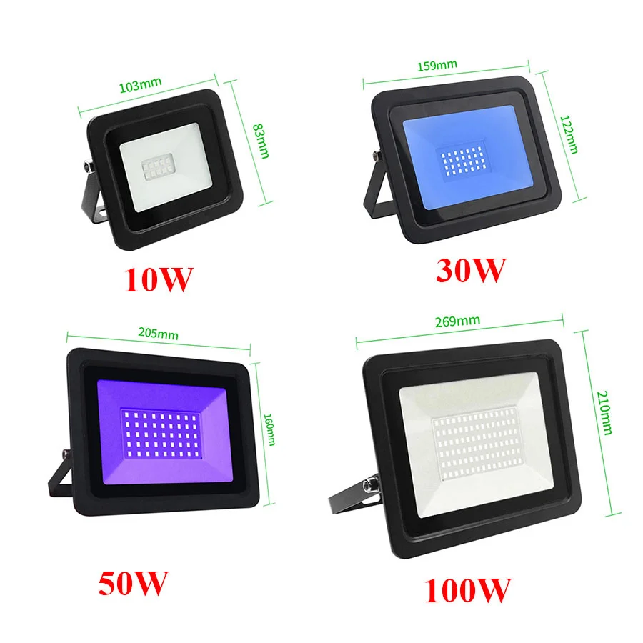 400w led flood light 10W 30W 50W 100W Outdoor UV Black Light IP66 Waterproof Ultra Violet UV Flood Light for Disco Dance Party Stage Aquarium Decor best solar flood lights