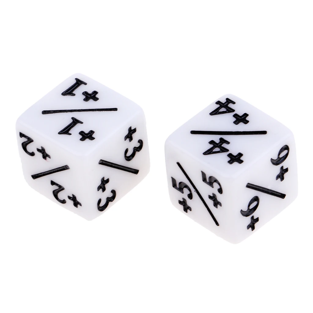 20PCS Set White Six-side Acrylic Dice Family 6-Die For D& D Role Play Game