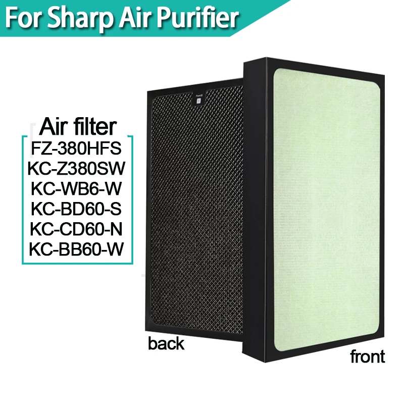 Hepa и фильтра с активированным углем FZ-380HFS для Sharp KC-Z380SW KC-W380SW-W KC-WB6-W KC-BD60-S KC-CD60-N KC-BB60-W