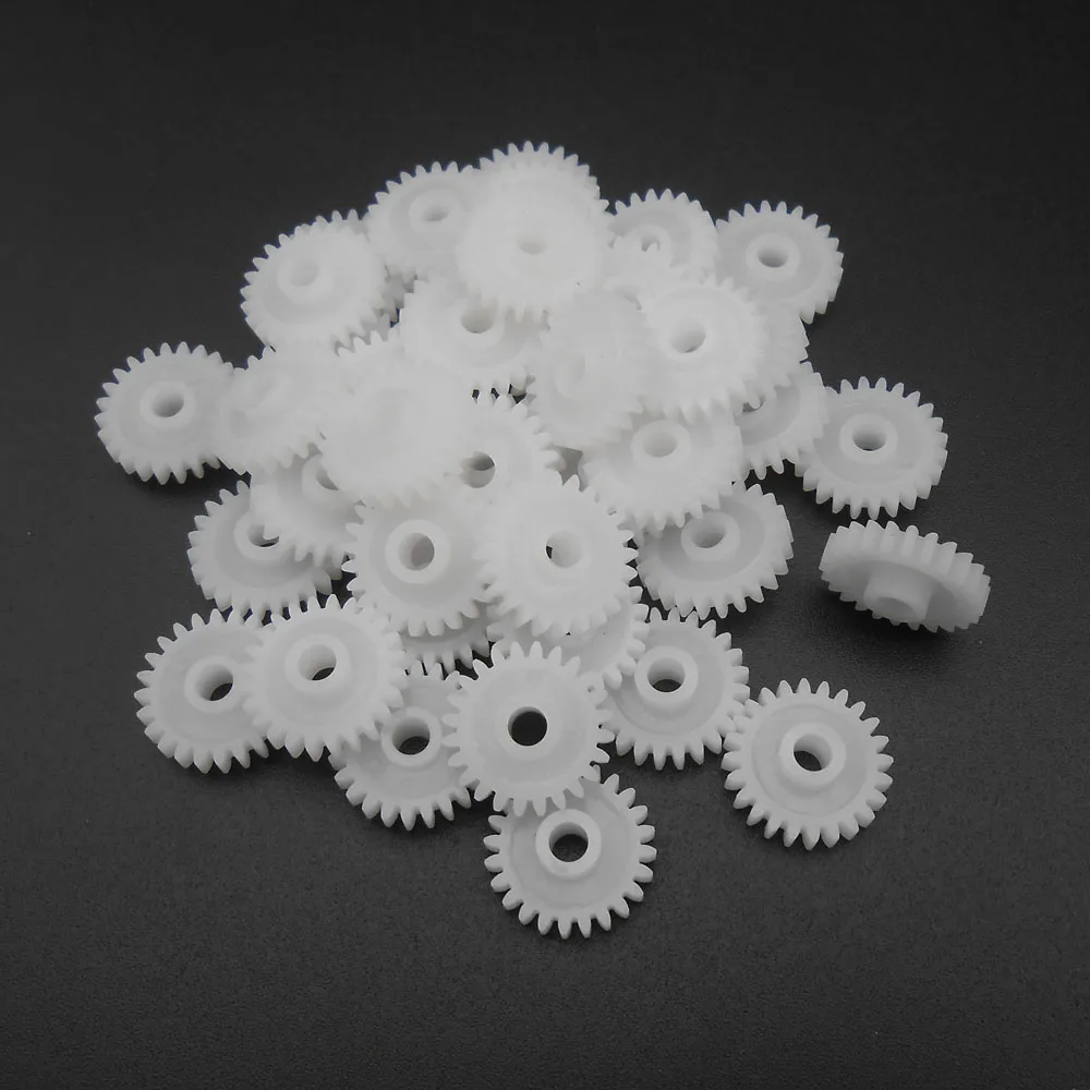 50Pcs 0.5M 0.5 Modulus Plastic Spur Gear Pinion 24T 24 Teeth 24-Tooth 3mm 2.95mm 243A Model Accessories Dia.13mm X 4.5mm *FD192