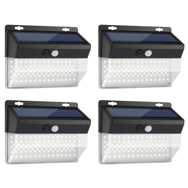 

4 Pack 206 LED Solar Lights Powered PIR Motion Sensor Light Outdoor Garden Security Flood Lamp