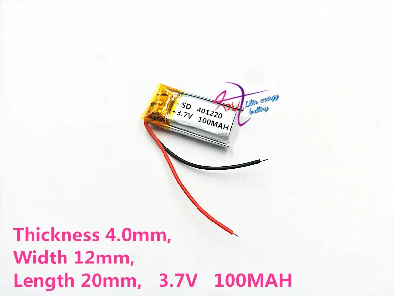 3.7V lithium polymer battery built-in rechargeable battery 401220 100mah 401221 Bluetooth Headset lithium ion battery