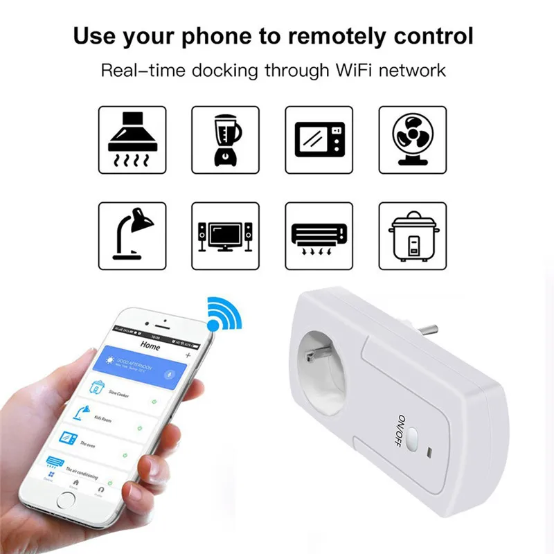 EPULA WiFi Smart EU штекер/розетка контроль температуры и влажности, интеллектуальный таймер на выходе, переключатель дистанционного управления для IOS/Android