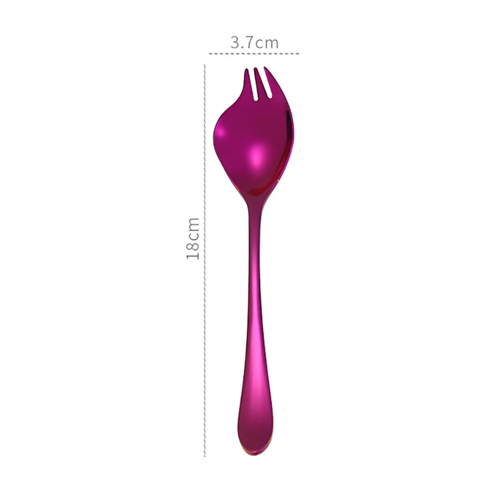New Arrival 18cm Kitchen Portable Stainless Steel Salad Serving Fork Spoon Cutlery Utensil