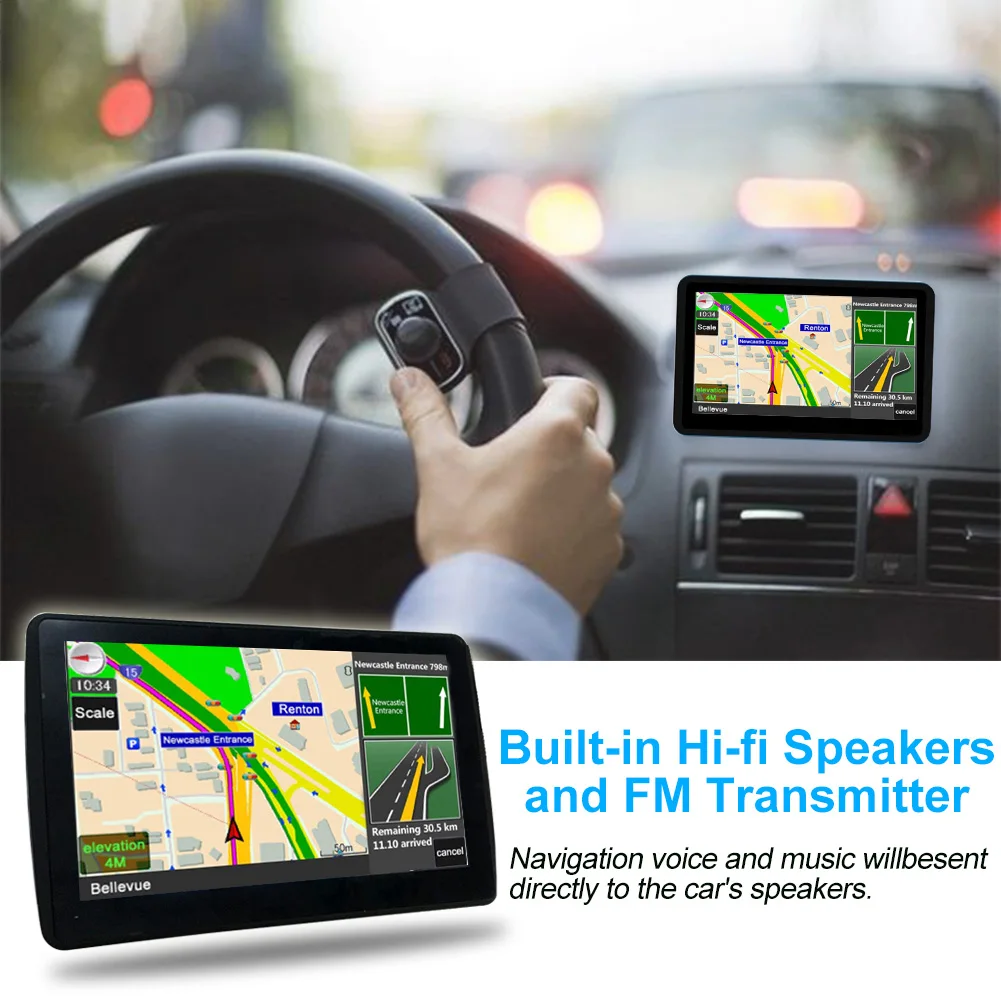  USB 2.0 Touchscreen Universal Auto FM Karten Hohe Leistung GPS Navigation Fahrer Warnt 7 Zoll Mit 8