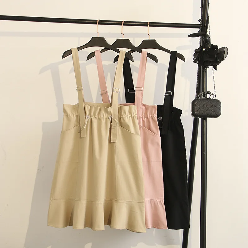 

Hipster Sweet Best Friend-by Age Bud Waist Strap Dress Lace-up Flounced Strapped Dress Women's 200 Large Size