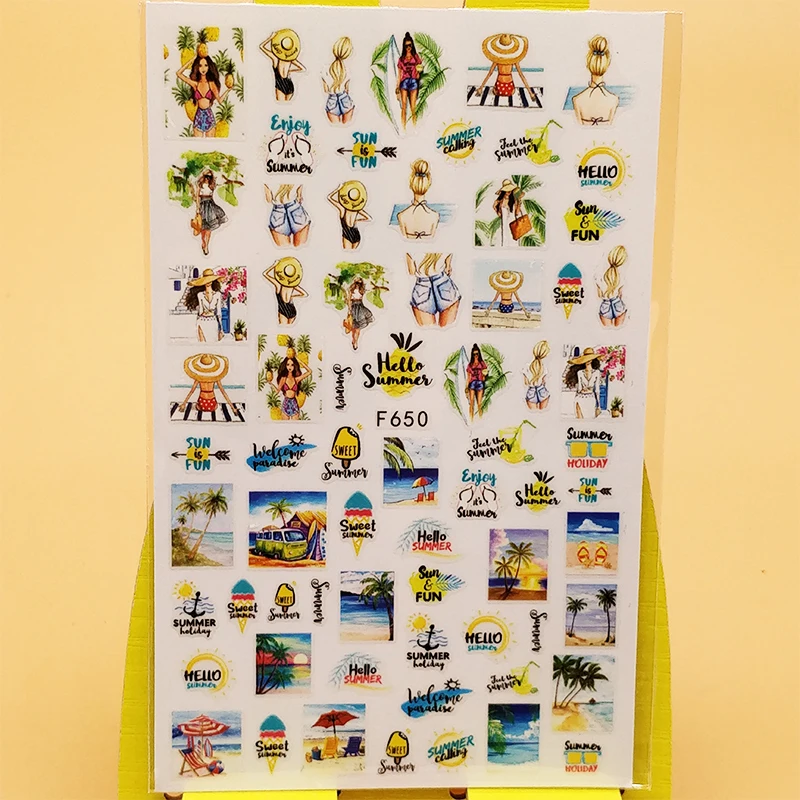 

3D Nail Sticker Decals Girl Photo Album Design Nail Art Decorations Stickers Sliders Manicure Accessories Nails Decoraciones
