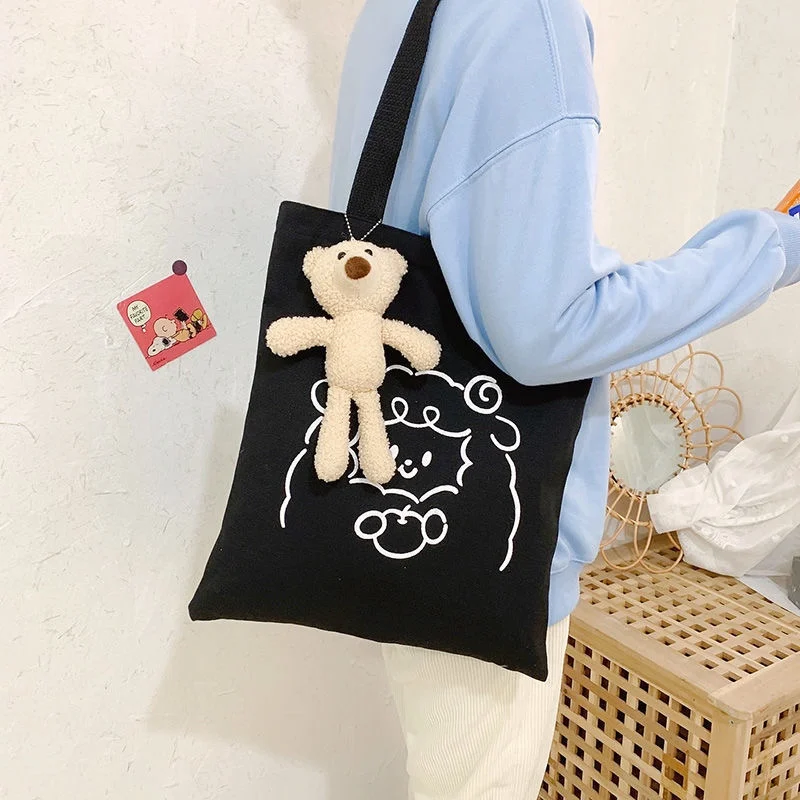 Cute Fashion Canvas Shoulder Bag Purse and Handbag Large Capacity Women's Leisure Luxury Bag Handbag Shopping Tote Bag